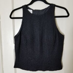 SEAN COLLECTION black silk beaded sleeveless top